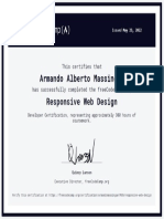 Certificate - Responsive Web Design Armando Massingue