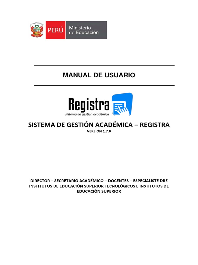 Manual de Usuario del Sistema REGISTRA | PDF | Plan de estudios ...