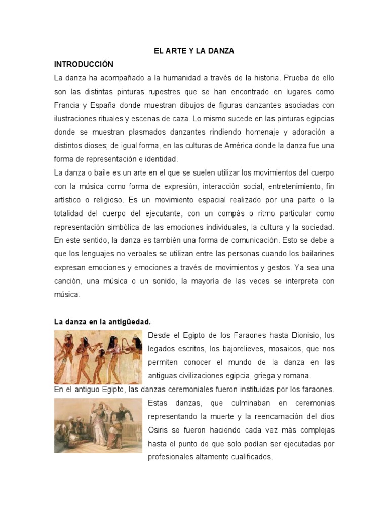 Ensayo Sobre El Arte y La Danza | PDF | Bailes | Las artes escénicas
