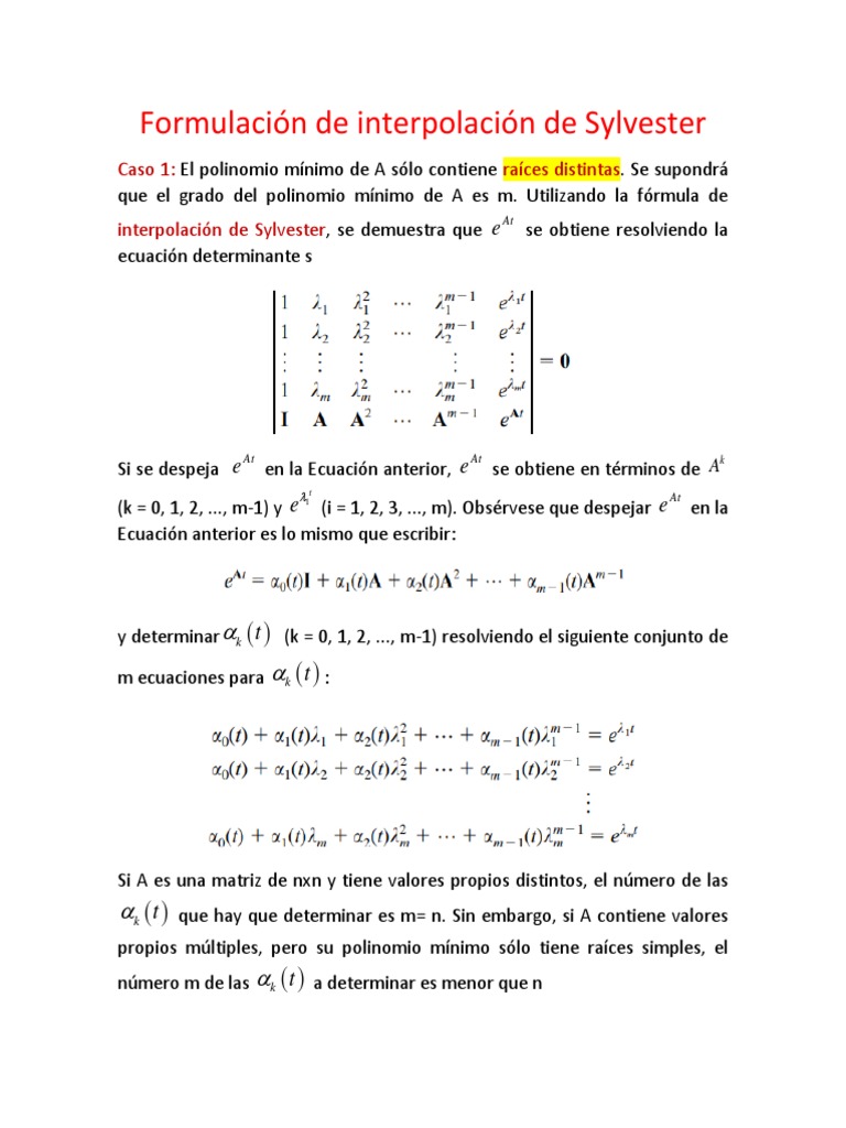 Clase 8. Método de Sylvester IMT | PDF