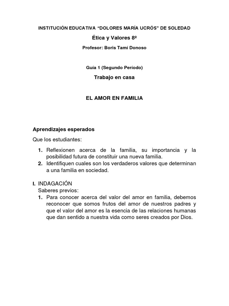 Amor y Valores en la Familia | PDF | Amor