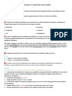 Tema 2 El Significado de Las Palabras y El Origen Del Léxico Español