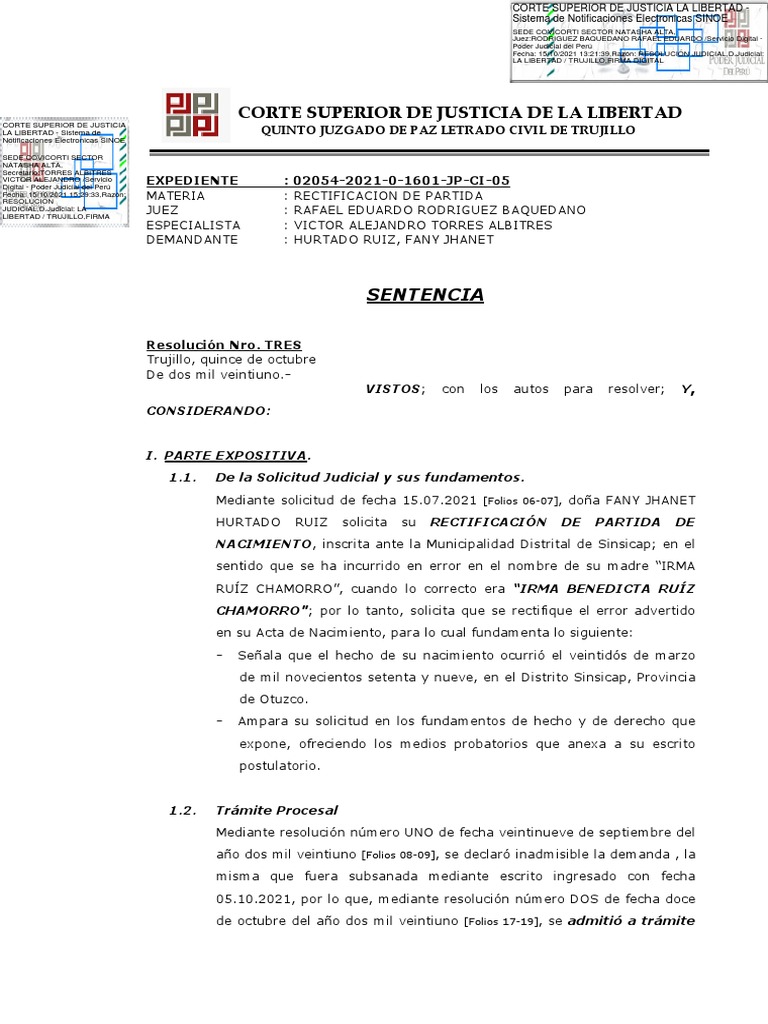 Resolucion Sentencia | PDF | Jurisdicción | Ley procesal