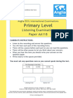 Primary Level: Listening Examination Paper AA118