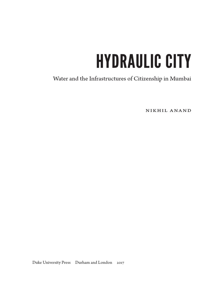 Hydraulic City PDF Slum Citizenship