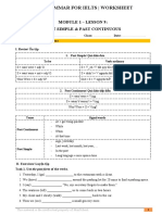 Grammar For Ielts - Worksheet: Module 1 - Lesson 9: Past Simple & Past Continuous