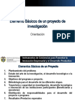 ELEMENTOS BASICOS DE UN PROYECTO DE INVESTIGACION E INNOVACION