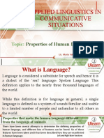 Applied Linguistics in Communicative Situations: Topic
