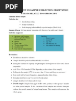 An Assignment On Sample Collection, Observation & Tests Related To Copros