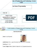 Unit: III Subject Name Optimization & Numerical Techniques (AAS0404) Course Details B Tech-4th Sem