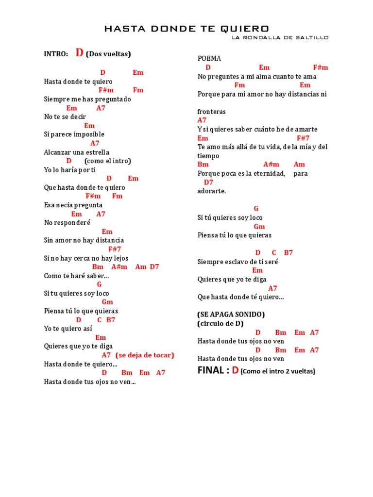 Hasta Donde Te Quiero | PDF