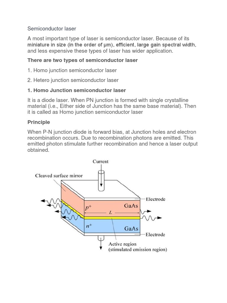 Homojunction vs. Heterojunction Lasers | PDF | P–N Junction | Laser Diode