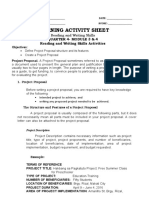 Learning Activity Sheet: Quarter 4-Module 3 & 4 Reading and Writing Skills Activities