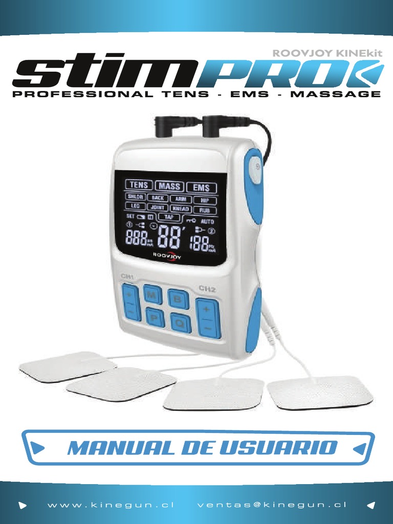 Estimulador TENS y EMS: Guía de Uso | PDF | Dolor | Frecuencia de radio