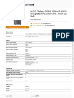 Product Datasheet: MGE Galaxy 5500 100kVA 400V Integrated Parallel UPS, Start-Up 5x8
