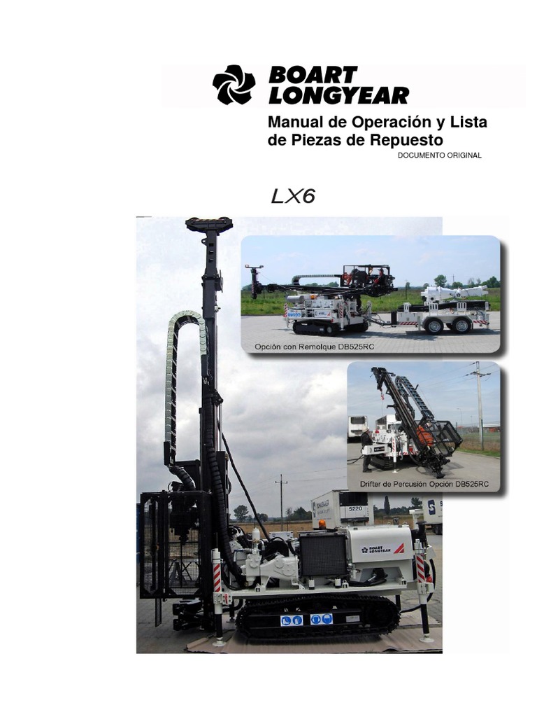 Especificaciones Boart Long Year Lx6 | PDF | Engranaje | Máquina elevadora