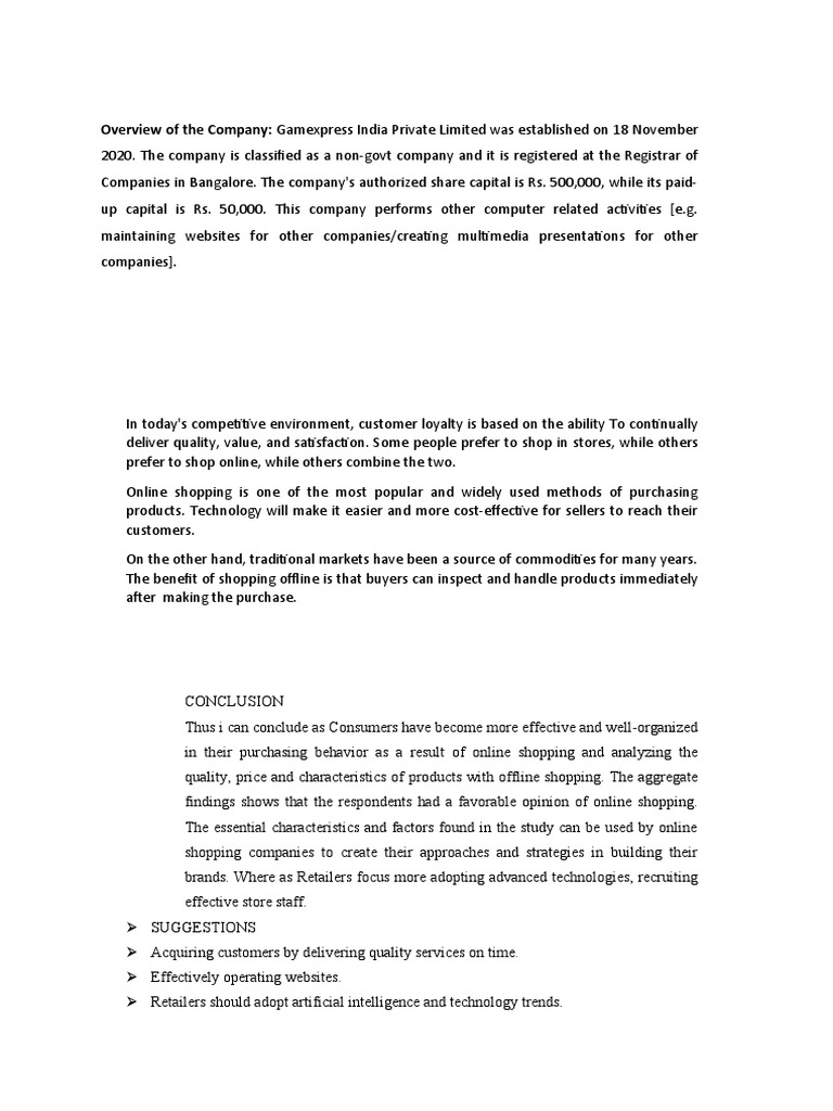 Overview of The Company | PDF | Business