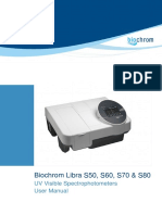 Biochrom Libra S50, S60, S70 & S80: UV Visible Spectrophotometers User Manual
