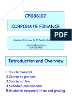 Introduction and Overview Corporate Finance