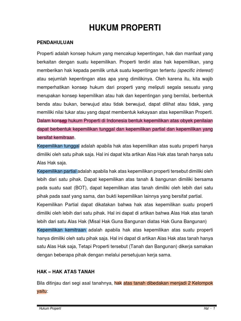 Hukum Properti | PDF | Ilmu Sosial | Hukum