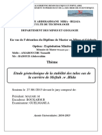 Etude Géotechnique de La Stabilité Des Talus Cas de La Carrière de Meftah .w .Blida.