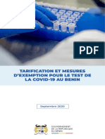 Tarification Exemptions Tests Covid 19 Aeroport Cotonou Septembre 2020 PDF