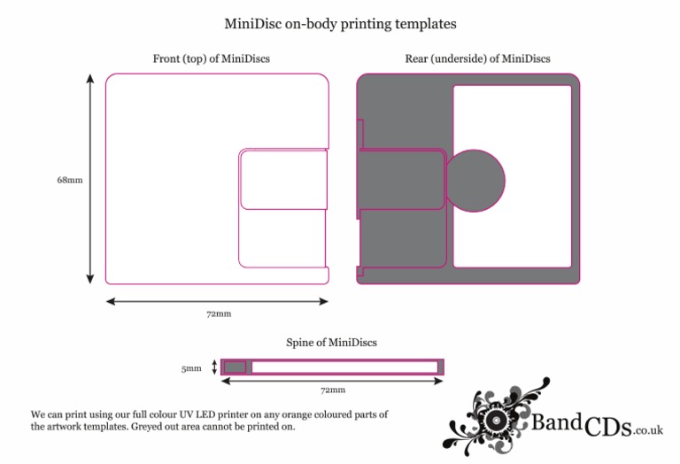 Minidisc On Body Print Template PDF