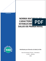 Norma de Caracterizacion - 1er. Nivel (1ra. Version)