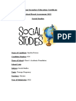Caribbean Secondary Education Certificate School Based Assessment 2022 Social-Studies