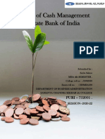 Study of Cash Management at State Bank of India: PURI - 752001