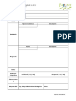 Plantilla Reporte de Incidencias