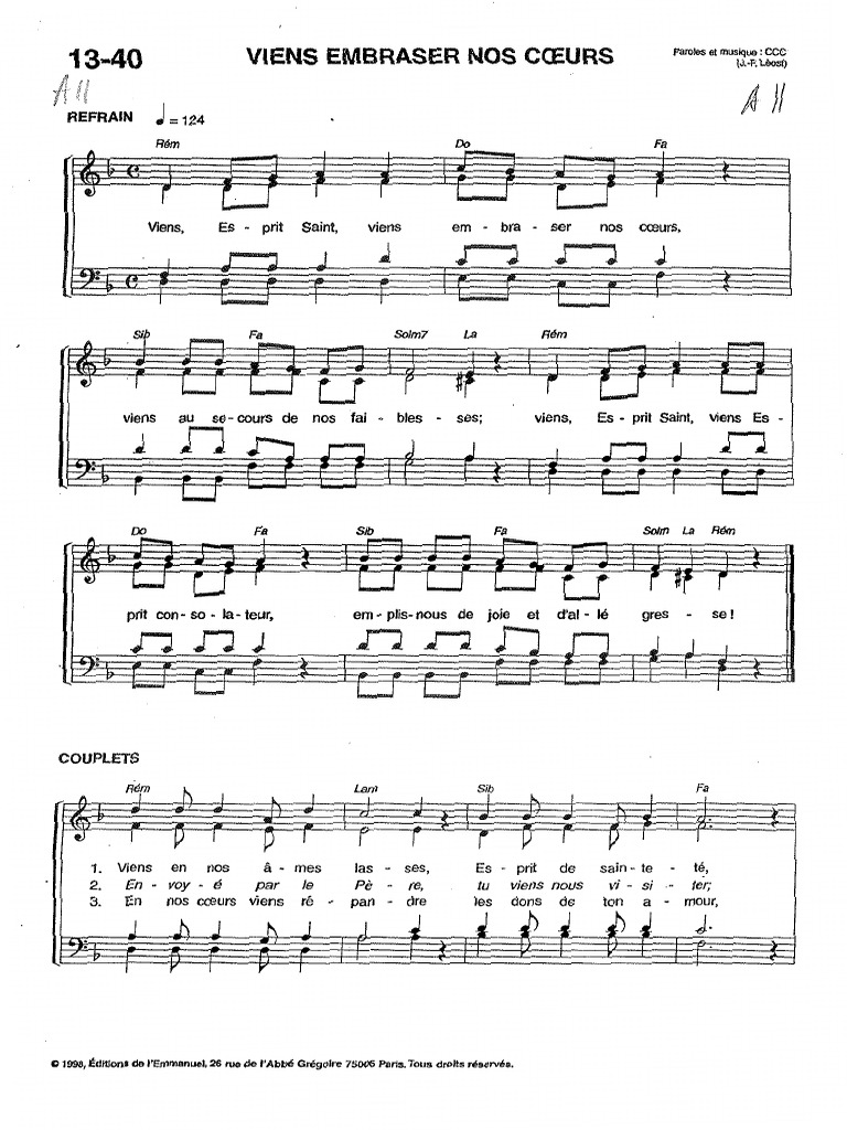 10 Viens Esprit Saint Viens Embraser Nos CoeursP1 PDF