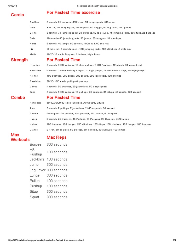 Freeletics Workout Program Overview | PDF | Recreation | Zeus