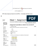 Week 1: Assignment1: Assignment Submitted On 2022-01-28, 20:30 IST