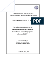 Las Prácticas Turístico-Recreativas Como Derecho Humano en La Ciudad de Bahía Blanca. Análisis Del Programa ¿Conocés Bahía?