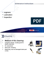 Section 3: Maintenance Instructure: Cleaning Fastening Aligment Lubrication Inspection