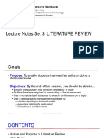 CEH 513: Research Methods: Lecture Notes Set 3: LITERATURE REVIEW