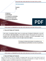 Guía para La Presentación de Ante-Proyectos de Titulación