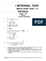 CBSE MOCK Part Test-2 - C-XII - 10-03-22 - Hints & Sol - Physics