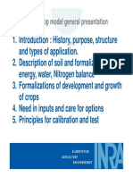 General Presentation STICS 2 Description of Soil and Energy Water N Balance