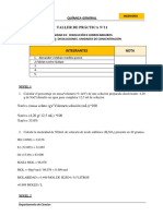 Ingeniería Química General - Taller de Práctica N°11: Disoluciones y Unidades de Concentración