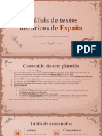 Analysis of Spanish Historical Texts by Slidesgo