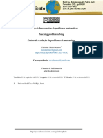 Enseñanza de La Resolución de Problemas Matemáticos