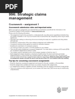 996: Strategic Claims Management: Coursework - Assignment 1