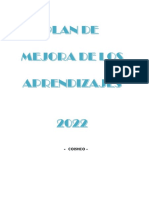 Plan de Mejora de Los Aprendizajes 2022