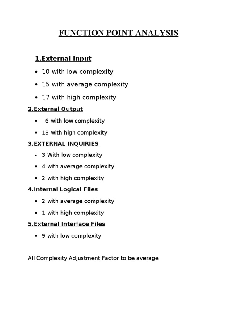 Function Point Analysis Guide | PDF