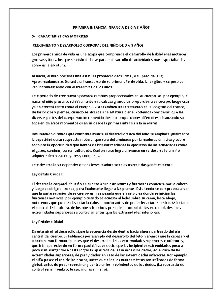 Desarrollo en la Primera Infancia | PDF | Teoría de apego | Aquisición ...
