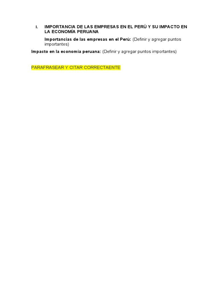 Papel de las empresas en la economía peruana | PDF