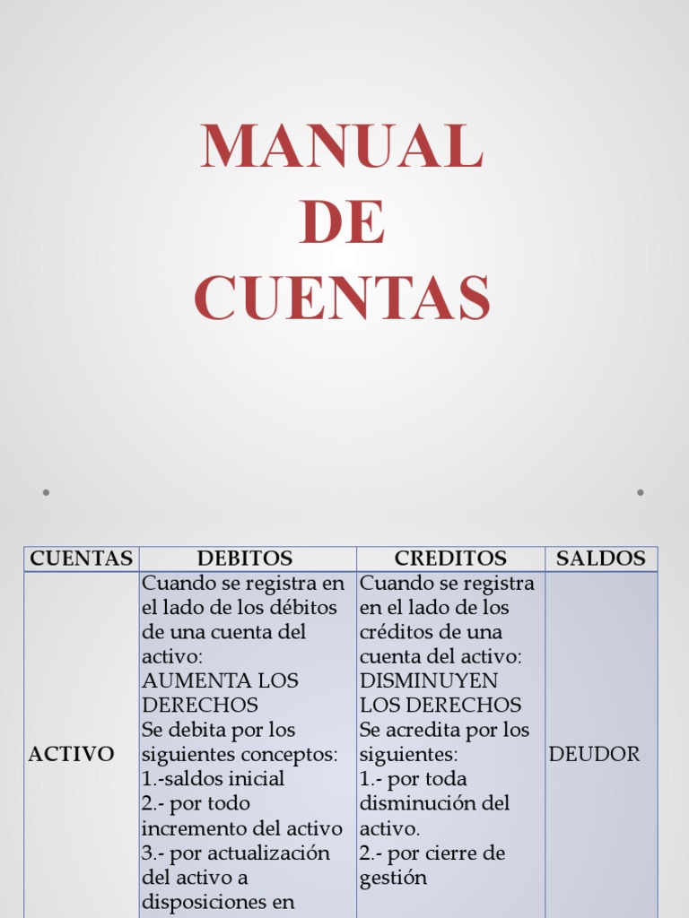 Manual de Cuentas | PDF | Contabilidad | Finanzas y administración del ...