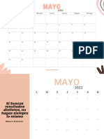 Calendario Mayo 2022 UnaCasitaDePapel